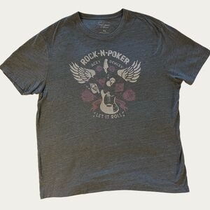 Lucky Brand Charcoal Rock-N-Poker‎ Tee Size XL